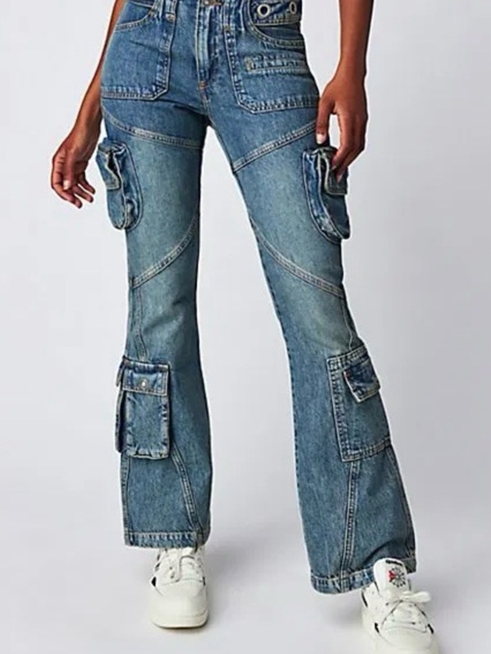 NWT We The Free Call Me Crazy Cargo Jeans Size 30